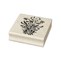 Timbre en caoutchouc violet Fleur sauvage