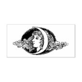 Tampons Encreurs Timbre en caoutchouc "Visage féminin avec lune" (Impression)