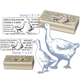 Tampons Encreurs Timbre en carton d'oeuf de canard vintage d'une de