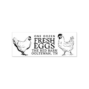 Tampons Encreurs Timbre en carton d'oeufs de poule et de coq
