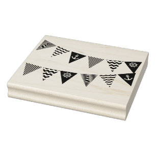 Tampons Encreurs Timbre et encre en bois - Bunting nautique