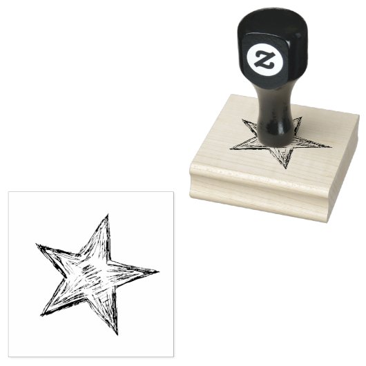 Tampons Encreurs Timbre Etoile crayon esquissé à la main (Tamponné)