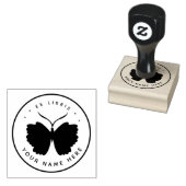 Tampons Encreurs Timbre ex libris papillon circulaire (Tamponné)