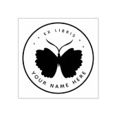 Tampons Encreurs Timbre ex libris papillon circulaire (Impression)