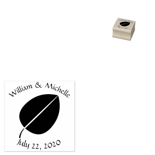 Tampons Encreurs Timbre Faire-part en bois des feuilles d'automne (Tamponné)