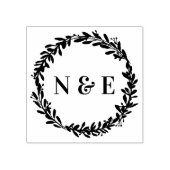 Tampons Encreurs timbre initial de la couronne d'aquarelle feuillue (Impression)