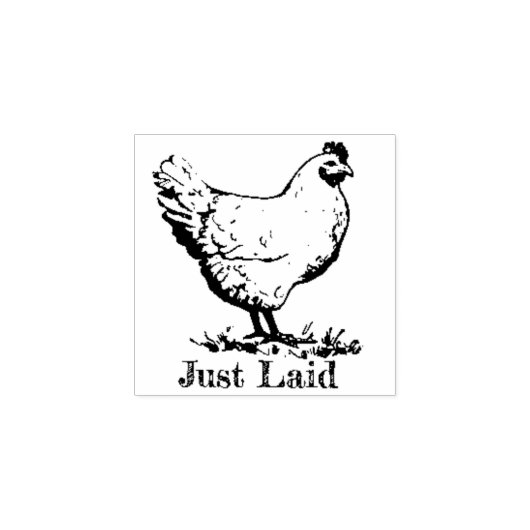 Tampons Encreurs Timbre "Just Laid" Mini Oeuf De Poulet (Impression)