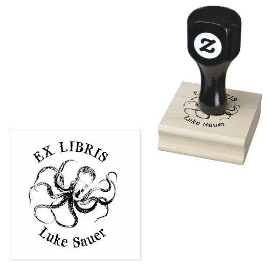 Tampons Encreurs timbre Luke octopus ex libris (Tamponné)