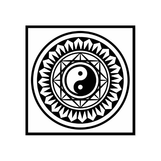 Tampons Encreurs Timbre Mah Jongg Yin Yang (Impression)