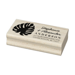 Tampons Encreurs Timbre moderne tropical d'adresse de retour de