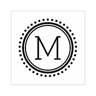 Tampons Encreurs Timbre Monogramme de la famille Cercle pointillé