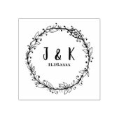 Tampons Encreurs Timbre monogramme de mariage personnalisé, couronn (Impression)