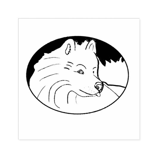 Tampons Encreurs Timbre ovale Samoyé; Heures de Timbre en caoutchou (Impression)