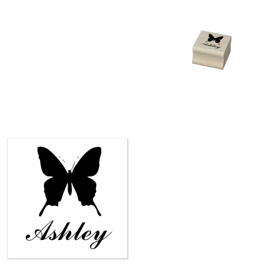 Tampons Encreurs Timbre papillon personnalisé avec nom (Tamponné)
