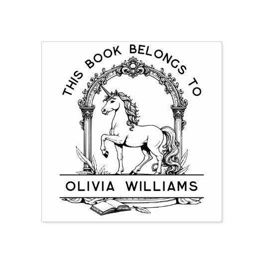 Tampons Encreurs Timbre plaque Unicorne baroque (Impression)