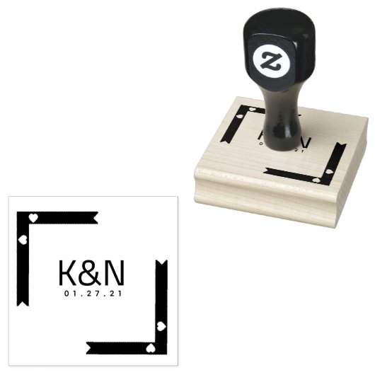 Tampons Encreurs Timbre pour mariage de logo initial du Carré de ru (Tamponné)