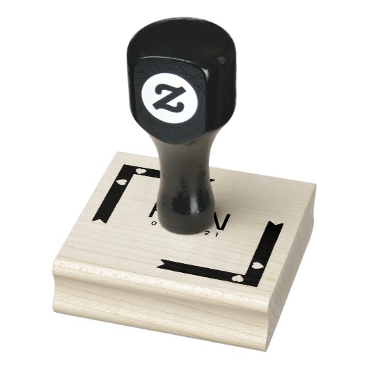 Tampons Encreurs Timbre pour mariage de logo initial du Carré de ru (Tampon)