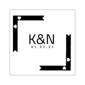 Tampons Encreurs Timbre pour mariage de logo initial du Carré de ru (Impression)