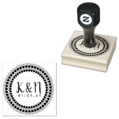 Tampons Encreurs Timbre pour mariage de logo initial multicoeur cir (Tamponné)