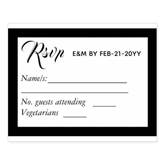 Tampons Encreurs Timbre pour mariage de RÉPONSE RSVP personnalisé - (Impression)
