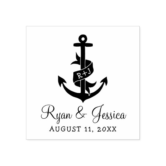 Tampons Encreurs Timbre pour mariage Monogramme Ancre (Impression)