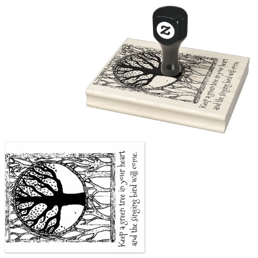 Tampons Encreurs Timbre Proverbe Arbre Verte (Tamponné)