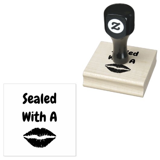 Tampons Encreurs Timbre "Scellé avec un baiser" (Tamponné)