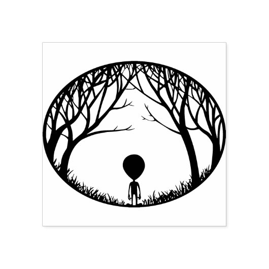 Tampons Encreurs Timbres Aliens Cute Alien Timbres en caoutchouc (Impression)