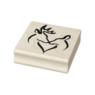Tampons Encreurs Timbres d'art en bois / Buck et Doe