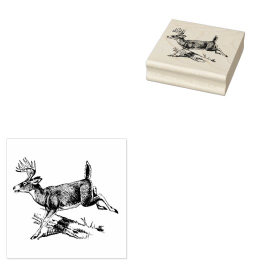 Tampons Encreurs Timbres d'art en bois/Cerf en marche (Tamponné)