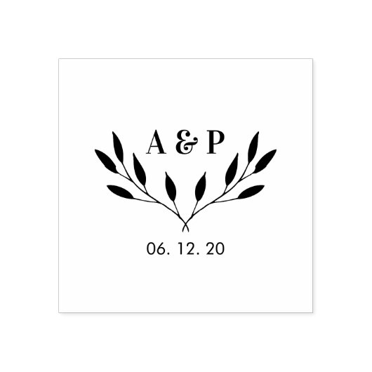 Tampons Encreurs Timbres de logo de mariage minimal simple / monogr (Impression)