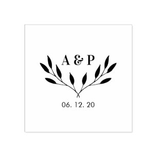 Tampons Encreurs Timbres de logo / monogramme de mariage minimal si