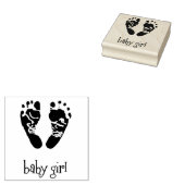 Tampons Encreurs Timbres en bois / Bébé fille avec pieds (Tamponné)