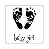 Tampons Encreurs Timbres en bois / Bébé fille avec pieds (Impression)