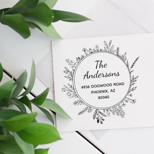 Tampons Encreurs Timbres Ronds de Fleurs Rustiques pour Adresse de