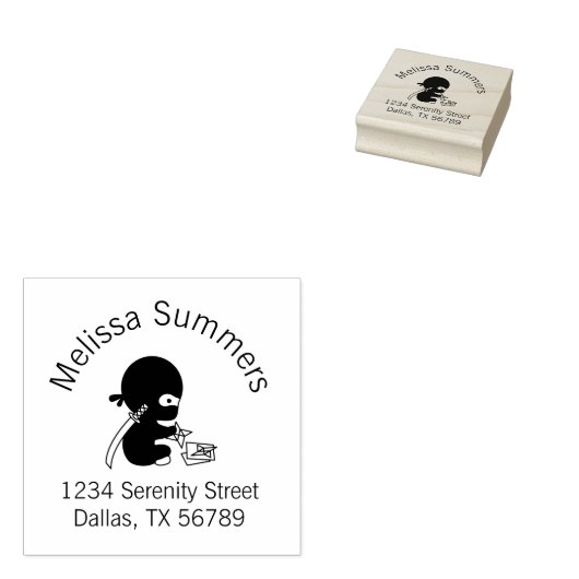 Tampons Encreurs Tiny Ninja plié Origami papier étoile Adresse (Tamponné)