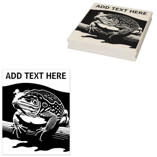 Tampons Encreurs Toad de canne personnalisé - Timbre d'art en bois (Tamponné)