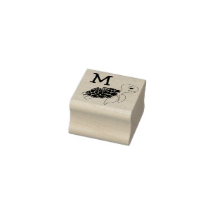 Tampons Encreurs Tortue de mer Kid Cute Océan Monogramme animal in