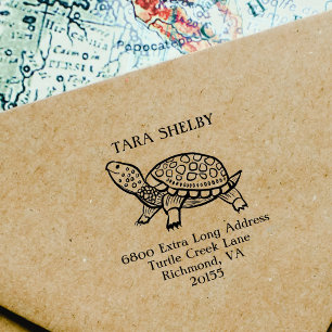 Tampons Encreurs Tortue personnalisée Adresse de retour longue supp