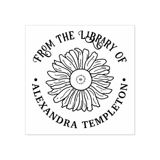 Tampons Encreurs Tournesol rustique #1 Nom du livre de bibliothèque (Impression)