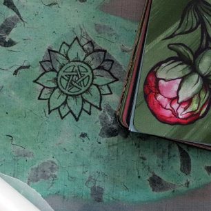Tampons Encreurs Tournesol vert Pentagramme Druide Art païen