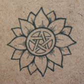 Tampons Encreurs Tournesol vert Pentagramme Druide Art païen