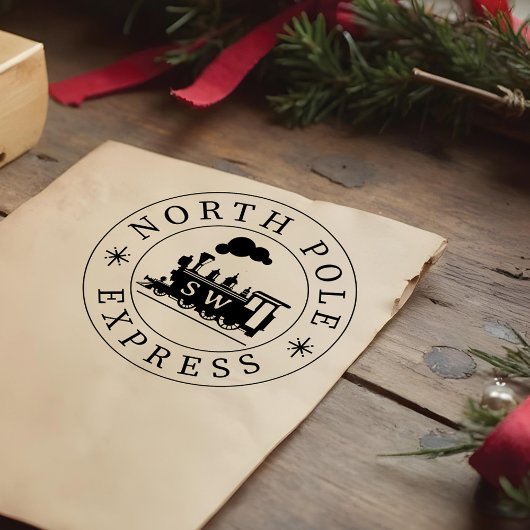 Tampons Encreurs Train d'Express du pôle Nord de Noël Monogramme