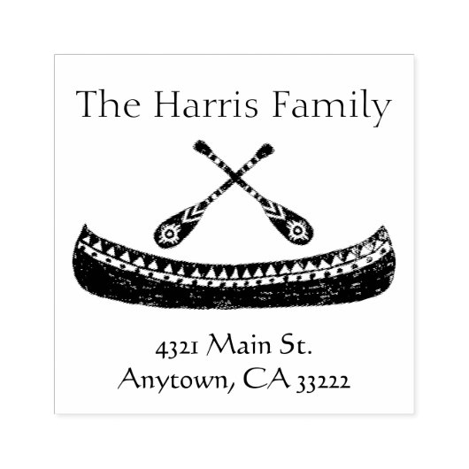 Tampons Encreurs Tribal Canoe Silhouette personnalisée (Impression)