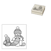 Tampons Encreurs Tricot Snowman en Casquette nu et Écharpe (Tamponné)