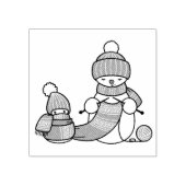 Tampons Encreurs Tricot Snowman en Casquette nu et Écharpe (Impression)