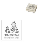 Tampons Encreurs Tricot Snowman Joyeuses Fêtes (Tamponné)