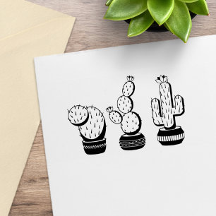 Tampons Encreurs Trio de cactus Désert Moderne Bohème