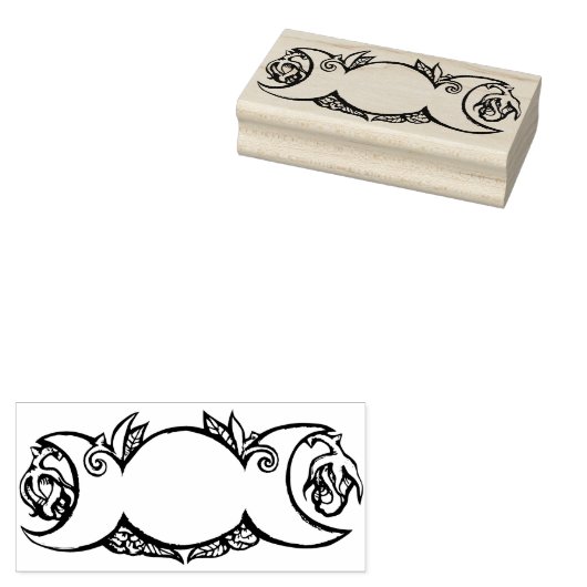 Tampons Encreurs Triple Moon Bloom pagan symbole wiccan lune (Tamponné)