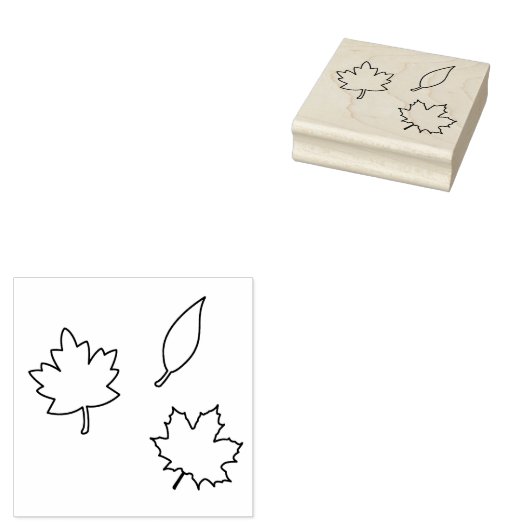 Tampons Encreurs Trois Feuilles Timbre D'Art Décrit (Tamponné)